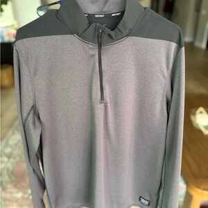 Nike Dri-Fit Black and Gray Quarter-Zip Top